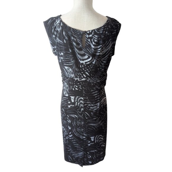 AB Studio Women's Large Gray Animal Print Knit Sheath Dress - Picture 5 of 5
